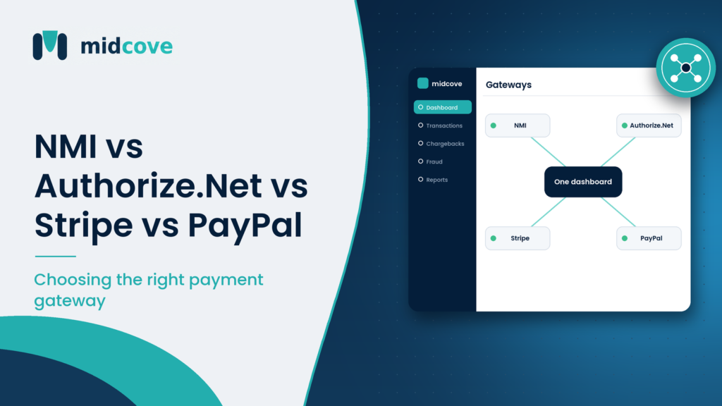 Comparison of NMI, Authorize.Net, Stripe and PayPal payment gateways in one dashboard